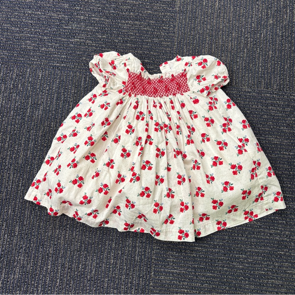 Janie and Jack White Dress with Red Floral Accents - Picture 3 of 4